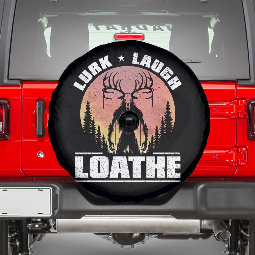 Funny Wendigo Cryptid Lurk Laugh Loathe Spare Tire Cover TS11 Black Print Your Wear