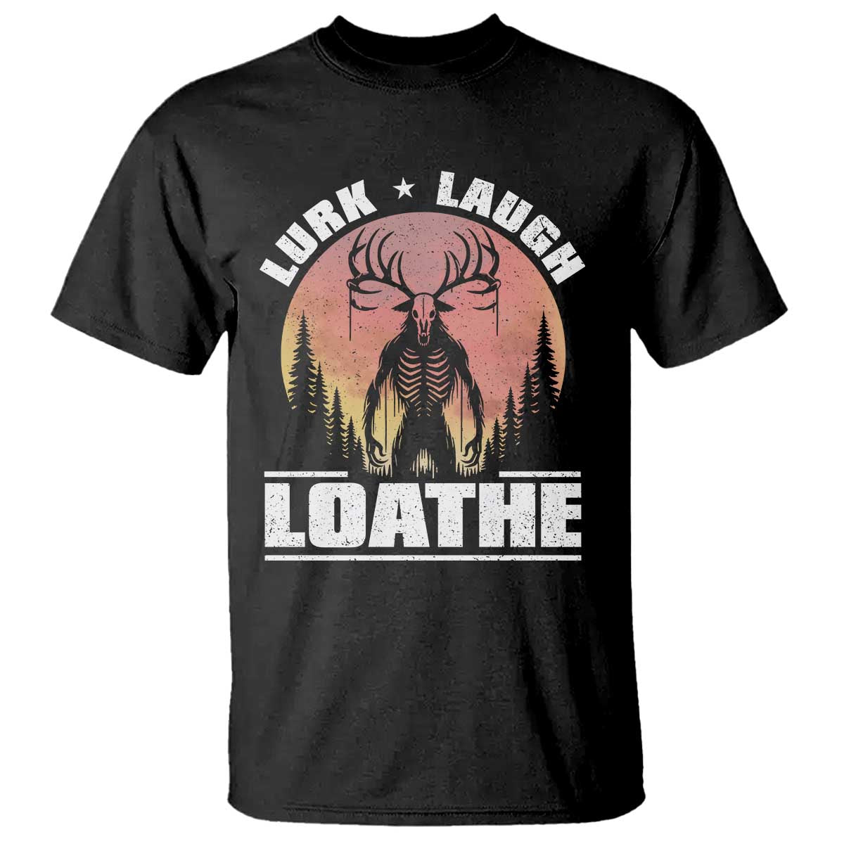 Funny Wendigo Cryptid Lurk Laugh Loathe T Shirt TS11 Black Print Your Wear
