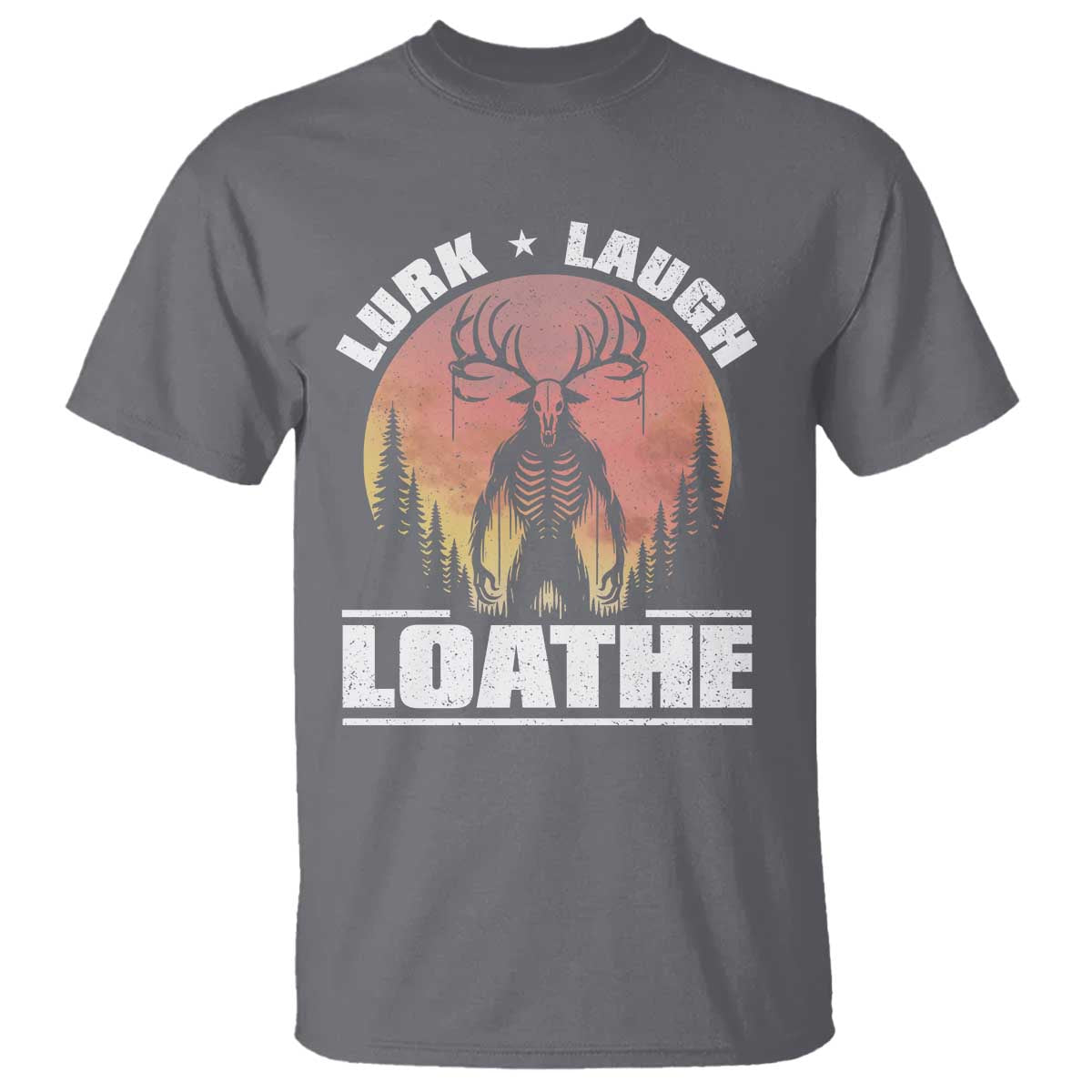 Funny Wendigo Cryptid Lurk Laugh Loathe T Shirt TS11 Charcoal Print Your Wear