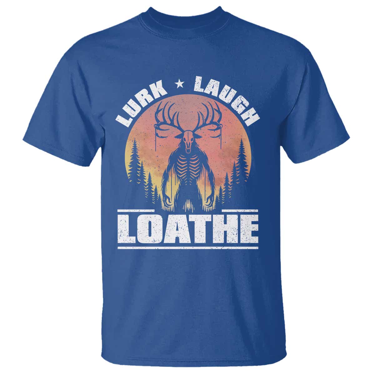 Funny Wendigo Cryptid Lurk Laugh Loathe T Shirt TS11 Royal Blue Print Your Wear