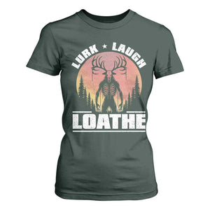 Funny Wendigo Cryptid Lurk Laugh Loathe T Shirt For Women TS11 Dark Forest Green Print Your Wear