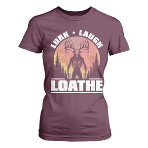 Funny Wendigo Cryptid Lurk Laugh Loathe T Shirt For Women TS11 Maroon Print Your Wear
