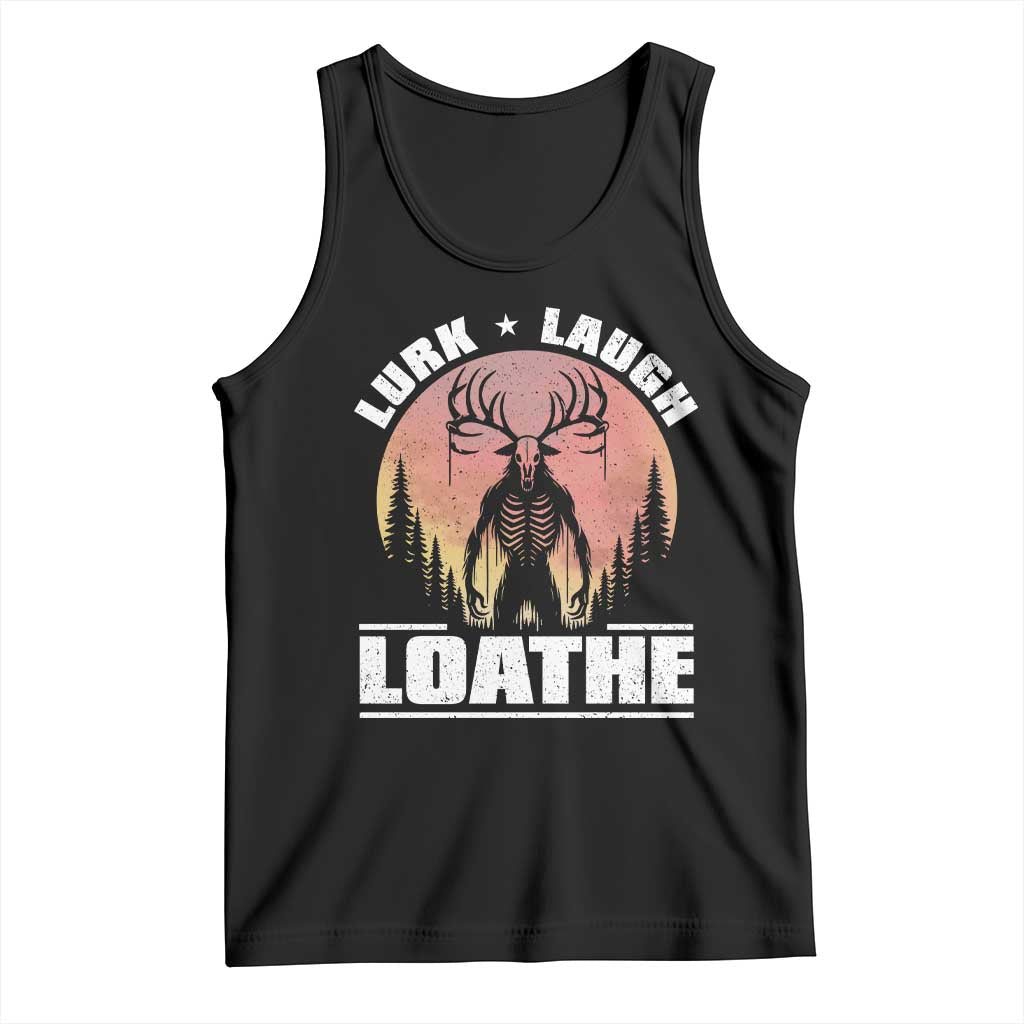 Funny Wendigo Cryptid Lurk Laugh Loathe Tank Top TS11 Black Print Your Wear