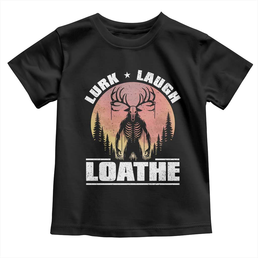 Funny Wendigo Cryptid Lurk Laugh Loathe Toddler T Shirt TS11 Black Print Your Wear