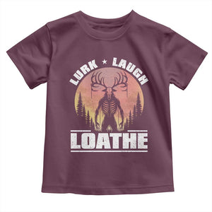 Funny Wendigo Cryptid Lurk Laugh Loathe Toddler T Shirt TS11 Maroon Print Your Wear