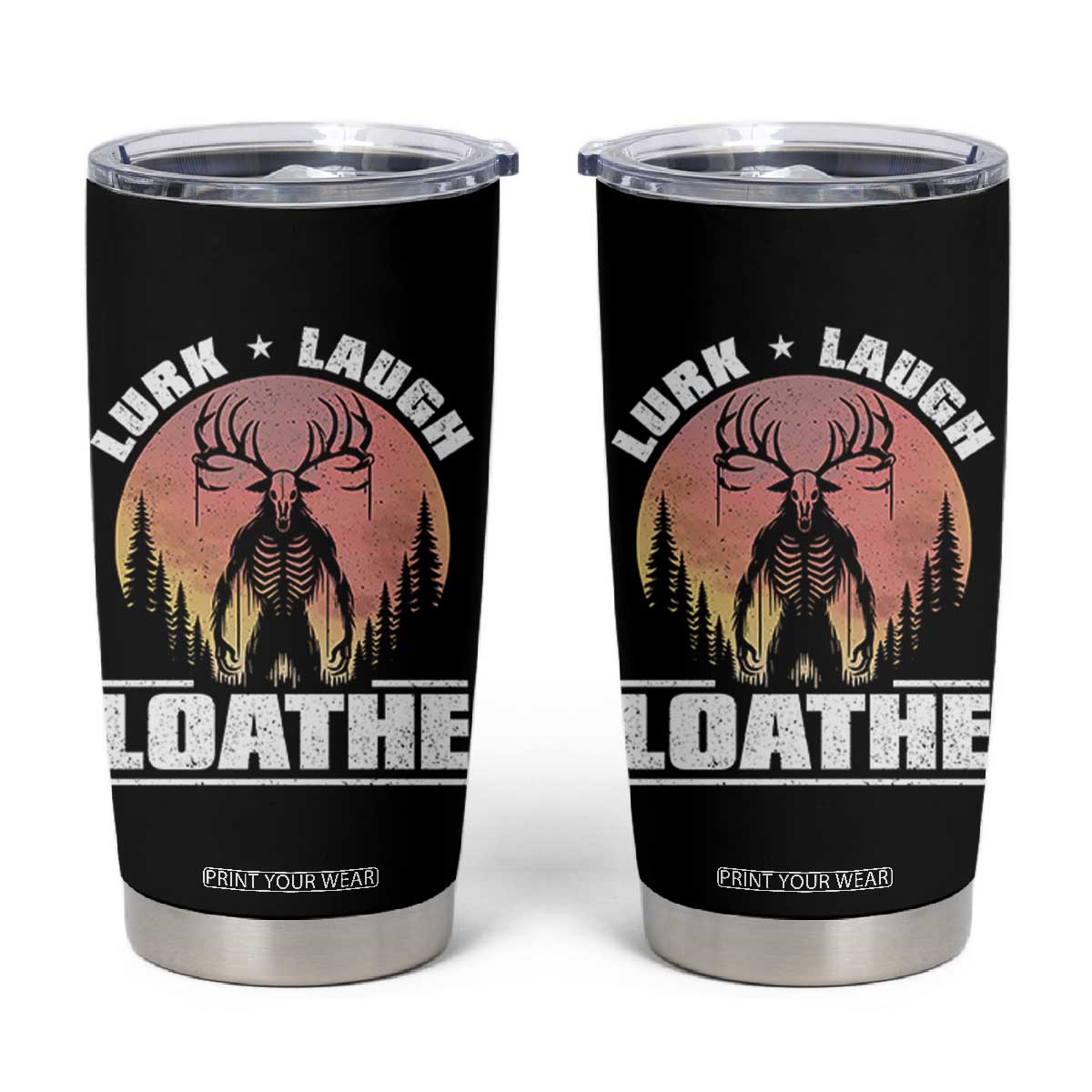 Funny Wendigo Cryptid Lurk Laugh Loathe Tumbler Cup TS11 Black Print Your Wear