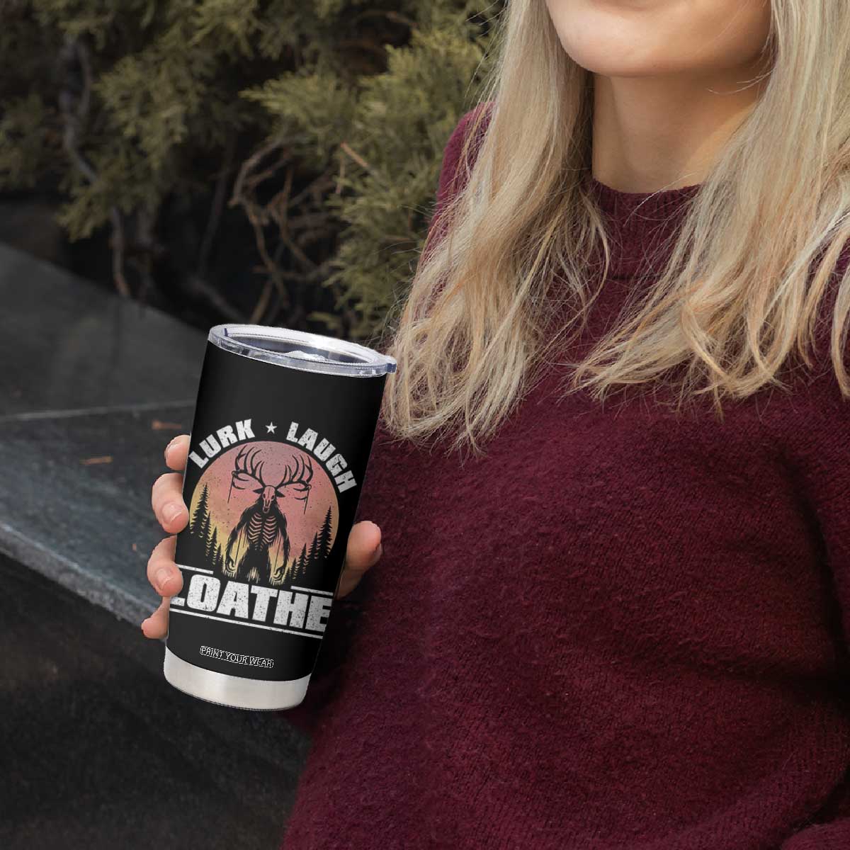 Funny Wendigo Cryptid Lurk Laugh Loathe Tumbler Cup TS11 Print Your Wear