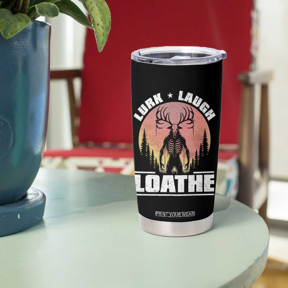 Funny Wendigo Cryptid Lurk Laugh Loathe Tumbler Cup TS11 Print Your Wear