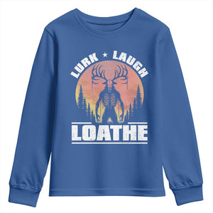 Funny Wendigo Cryptid Lurk Laugh Loathe Youth Sweatshirt TS11 Royal Blue Print Your Wear