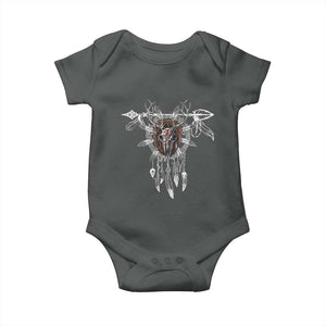 Native American Wendigo Monster Skinwalker Dreamcatcher Baby Onesie TS11 Dark Heather Print Your Wear