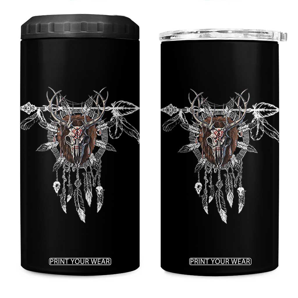 Native American Wendigo Monster Skinwalker Dreamcatcher 4 in 1 Can Cooler Tumbler TS11 One Size: 16 oz Black Print Your Wear