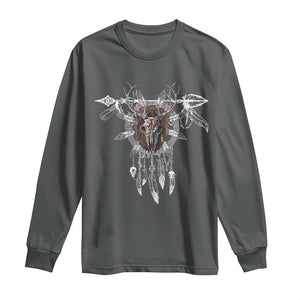 Native American Wendigo Monster Skinwalker Dreamcatcher Long Sleeve Shirt TS11 Dark Heather Print Your Wear