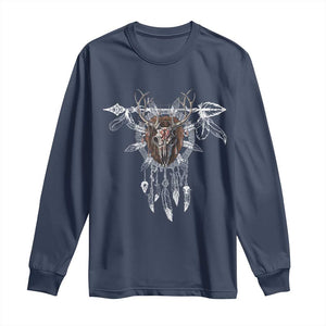 Native American Wendigo Monster Skinwalker Dreamcatcher Long Sleeve Shirt TS11 Navy Print Your Wear