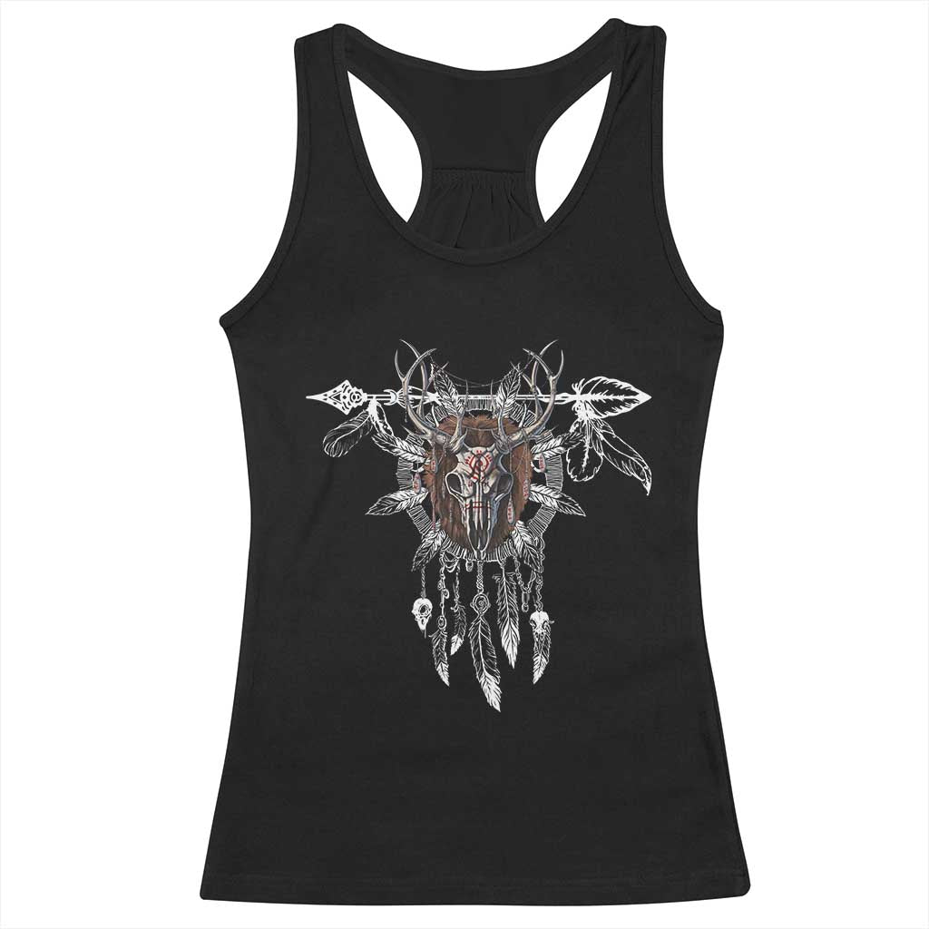 Native American Wendigo Monster Skinwalker Dreamcatcher Racerback Tank Top TS11 Black Print Your Wear
