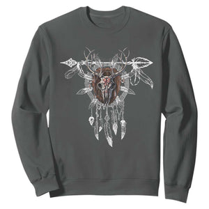 Native American Wendigo Monster Skinwalker Dreamcatcher Sweatshirt TS11 Dark Heather Print Your Wear