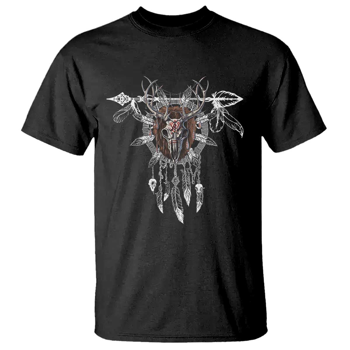 Native American Wendigo Monster Skinwalker Dreamcatcher T Shirt TS11 Black Print Your Wear