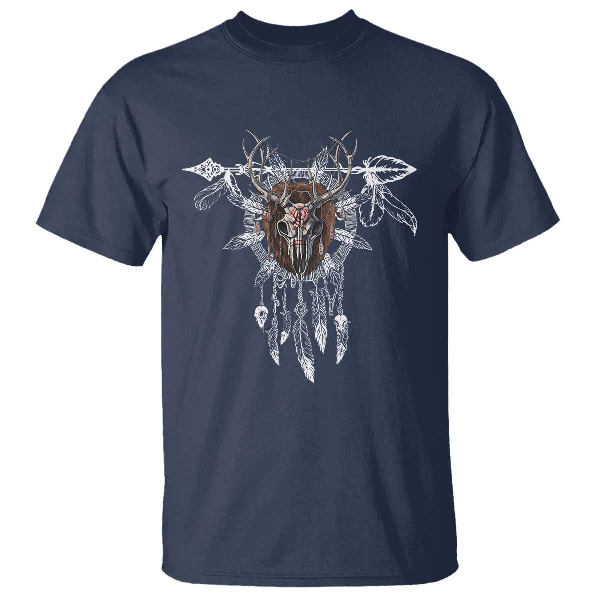 Native American Wendigo Monster Skinwalker Dreamcatcher T Shirt TS11 Navy Print Your Wear