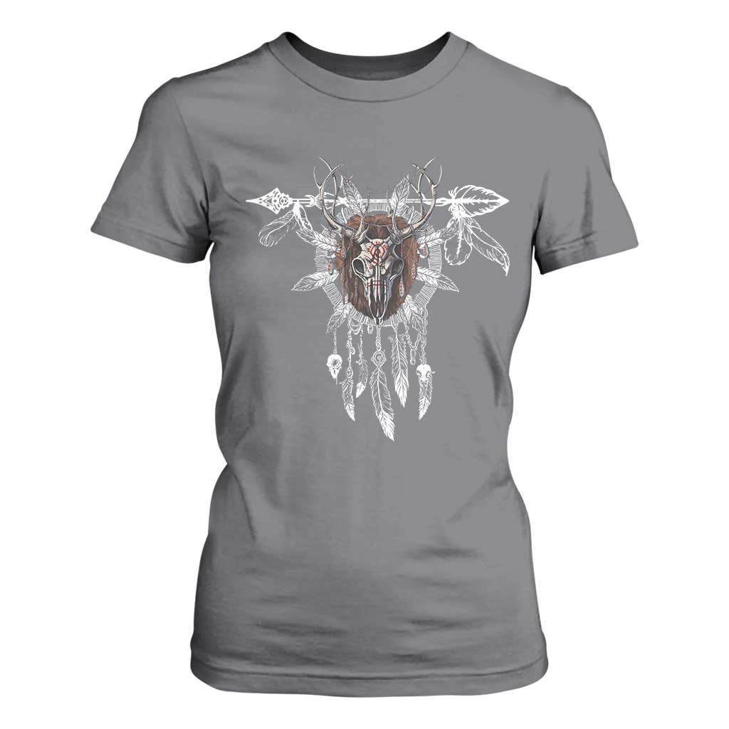 Native American Wendigo Monster Skinwalker Dreamcatcher T Shirt For Women TS11 Charcoal Print Your Wear