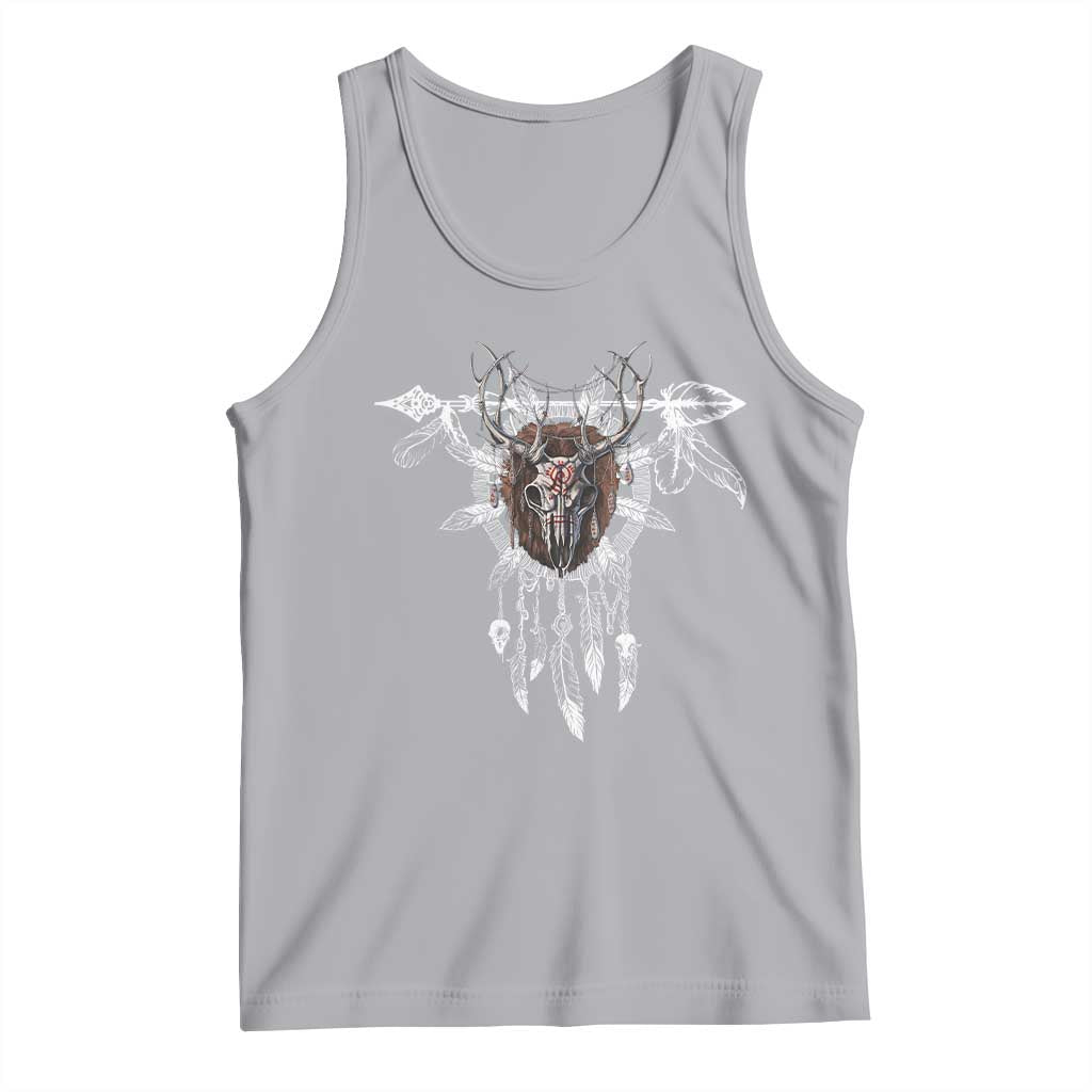 Native American Wendigo Monster Skinwalker Dreamcatcher Tank Top TS11 Athletic Heather Print Your Wear