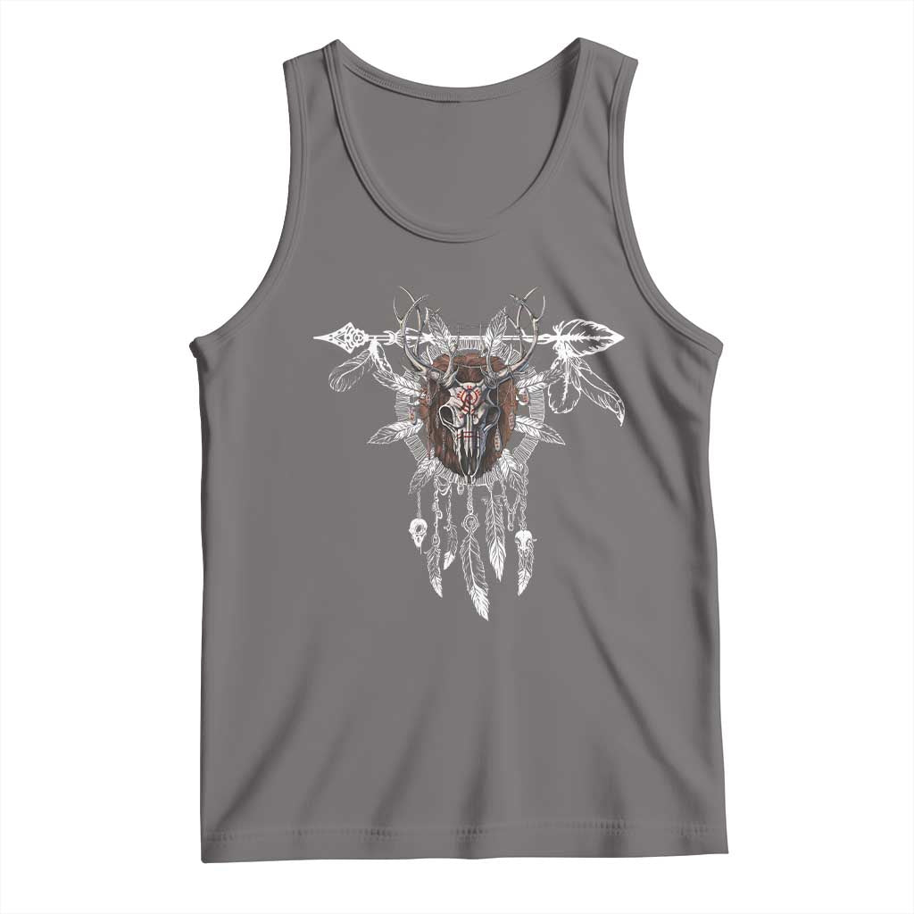 Native American Wendigo Monster Skinwalker Dreamcatcher Tank Top TS11 Deep Heather Print Your Wear