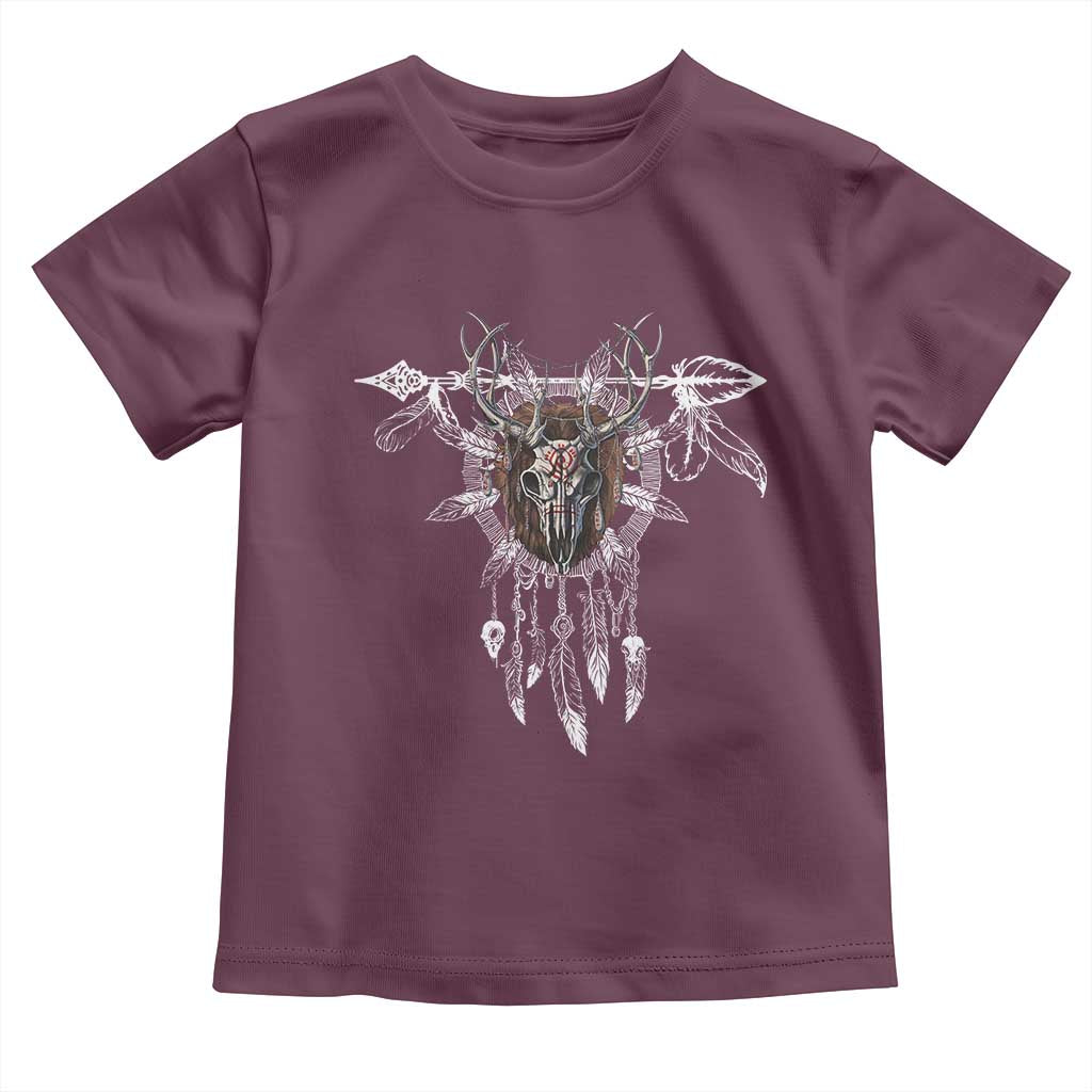 Native American Wendigo Monster Skinwalker Dreamcatcher Toddler T Shirt TS11 Maroon Print Your Wear