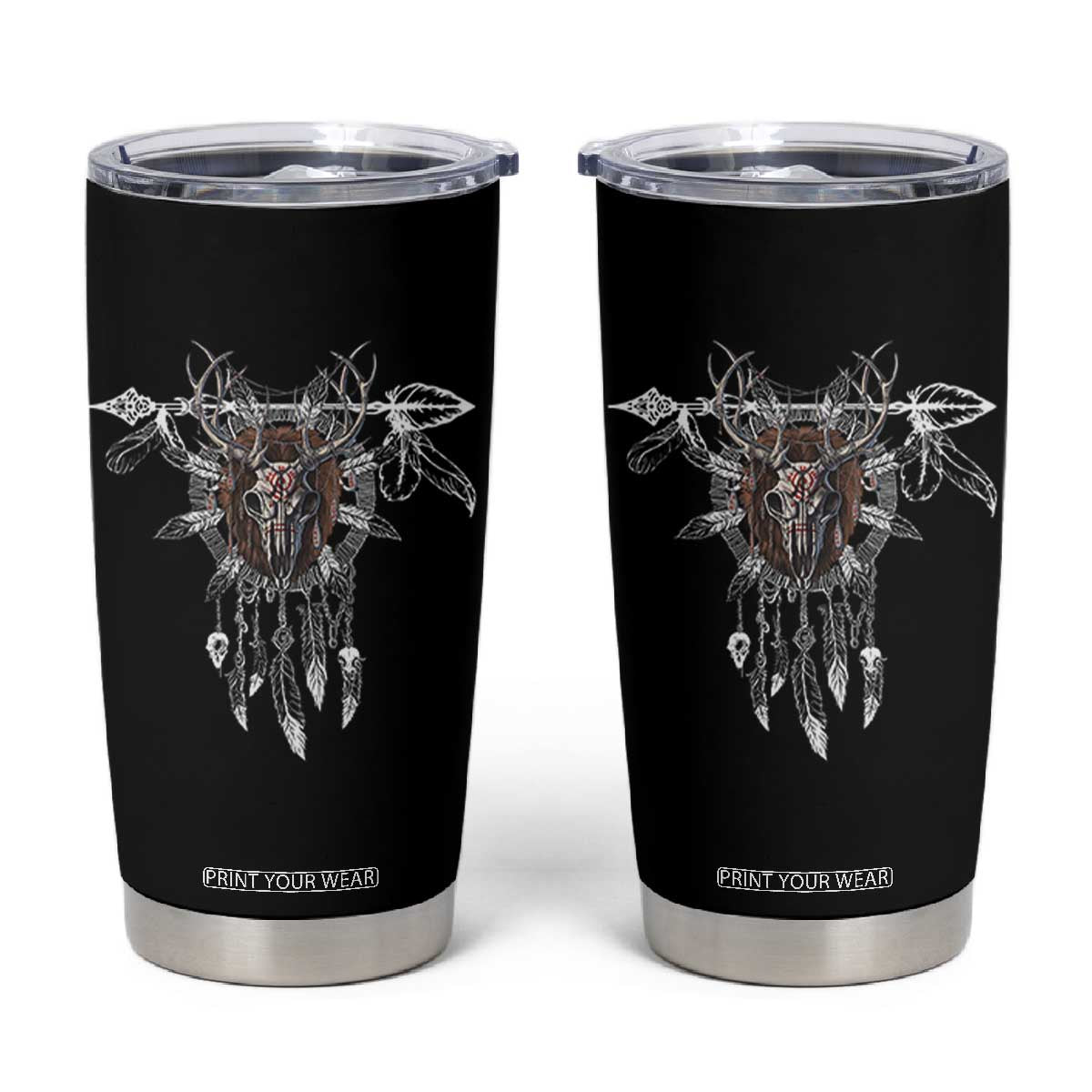 Native American Wendigo Monster Skinwalker Dreamcatcher Tumbler Cup TS11 Black Print Your Wear