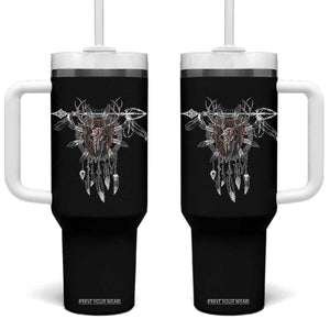 Native American Wendigo Monster Skinwalker Dreamcatcher Tumbler With Handle TS11 One Size: 40 oz Black Print Your Wear