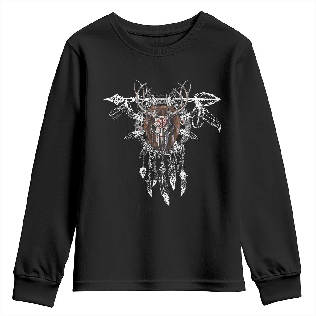 Native American Wendigo Monster Skinwalker Dreamcatcher Youth Sweatshirt TS11 Black Print Your Wear