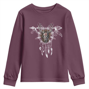 Native American Wendigo Monster Skinwalker Dreamcatcher Youth Sweatshirt TS11 Maroon Print Your Wear