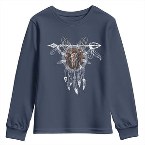 Native American Wendigo Monster Skinwalker Dreamcatcher Youth Sweatshirt TS11 Navy Print Your Wear
