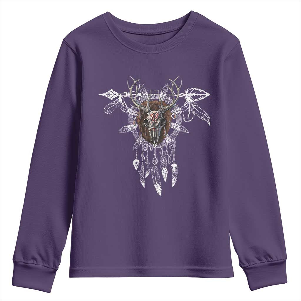 Native American Wendigo Monster Skinwalker Dreamcatcher Youth Sweatshirt TS11 Purple Print Your Wear