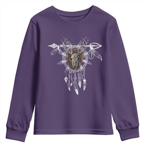 Native American Wendigo Monster Skinwalker Dreamcatcher Youth Sweatshirt TS11 Purple Print Your Wear