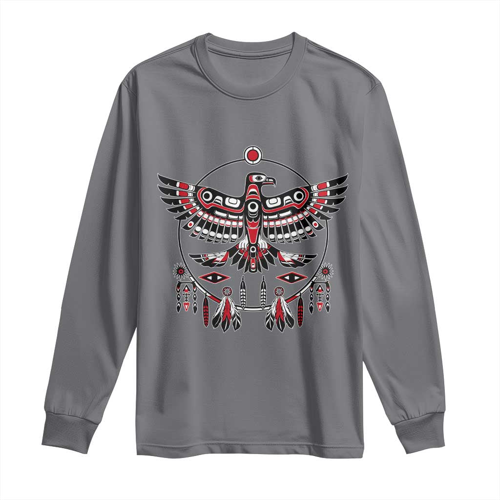 Thunderbird Native American Northwest Coast Art Long Sleeve Shirt TS11 Charcoal Print Your Wear
