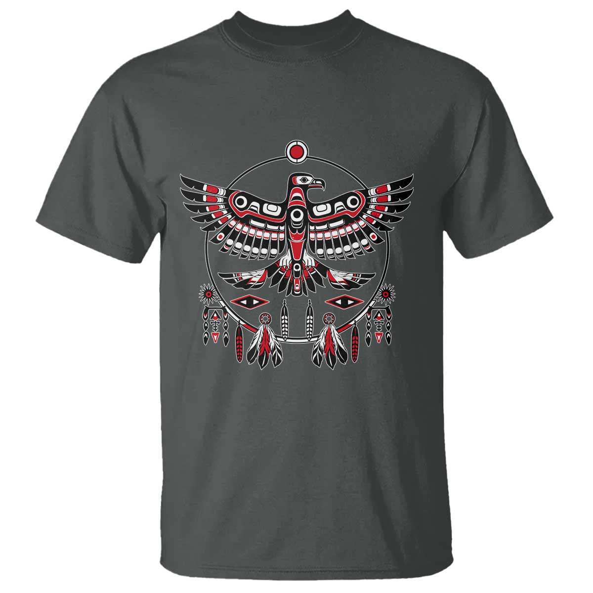 Thunderbird Native American Northwest Coast Art T Shirt TS11 Dark Heather Print Your Wear