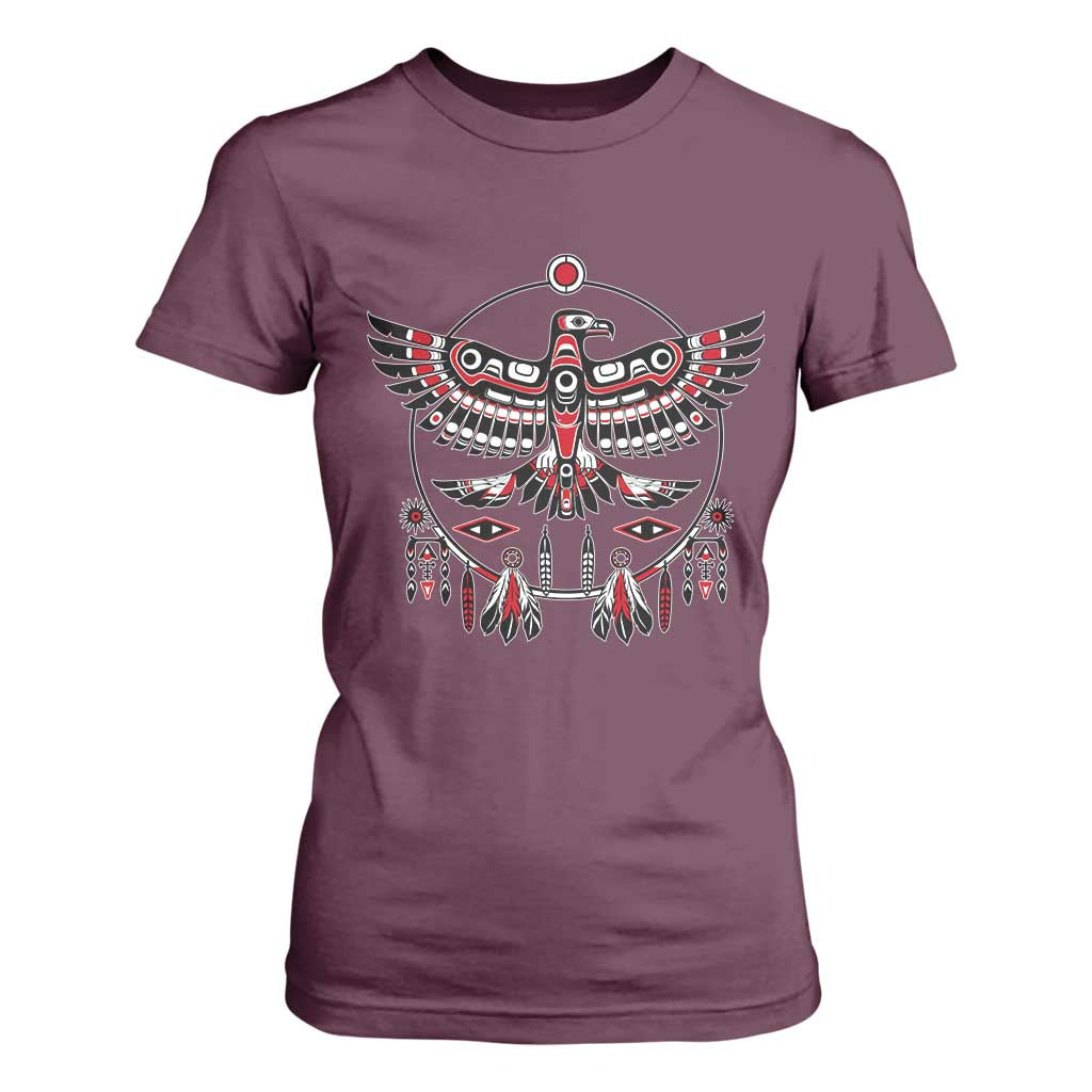 Thunderbird Native American Northwest Coast Art T Shirt For Women TS11 Maroon Print Your Wear