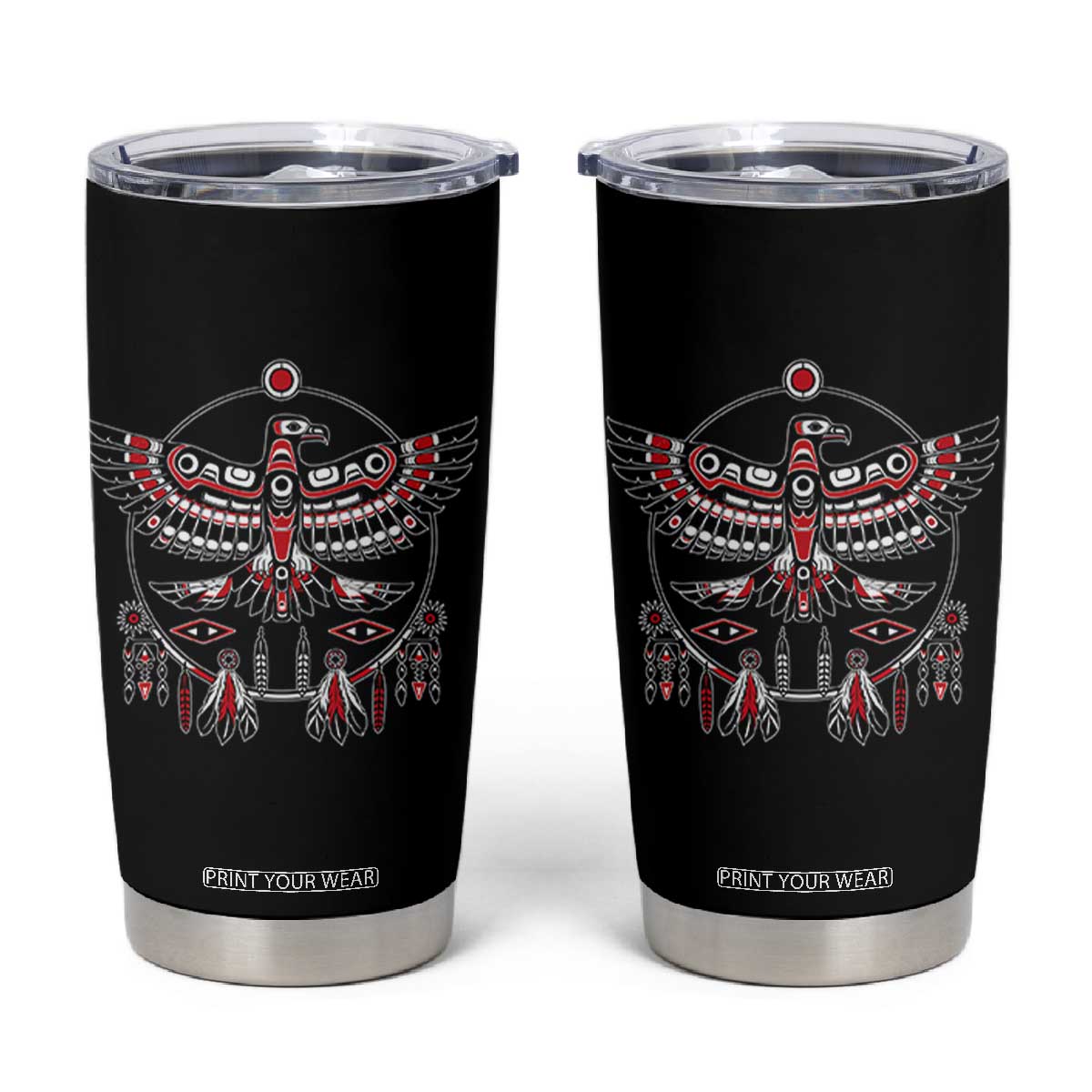 Thunderbird Native American Northwest Coast Art Tumbler Cup TS11 Black Print Your Wear