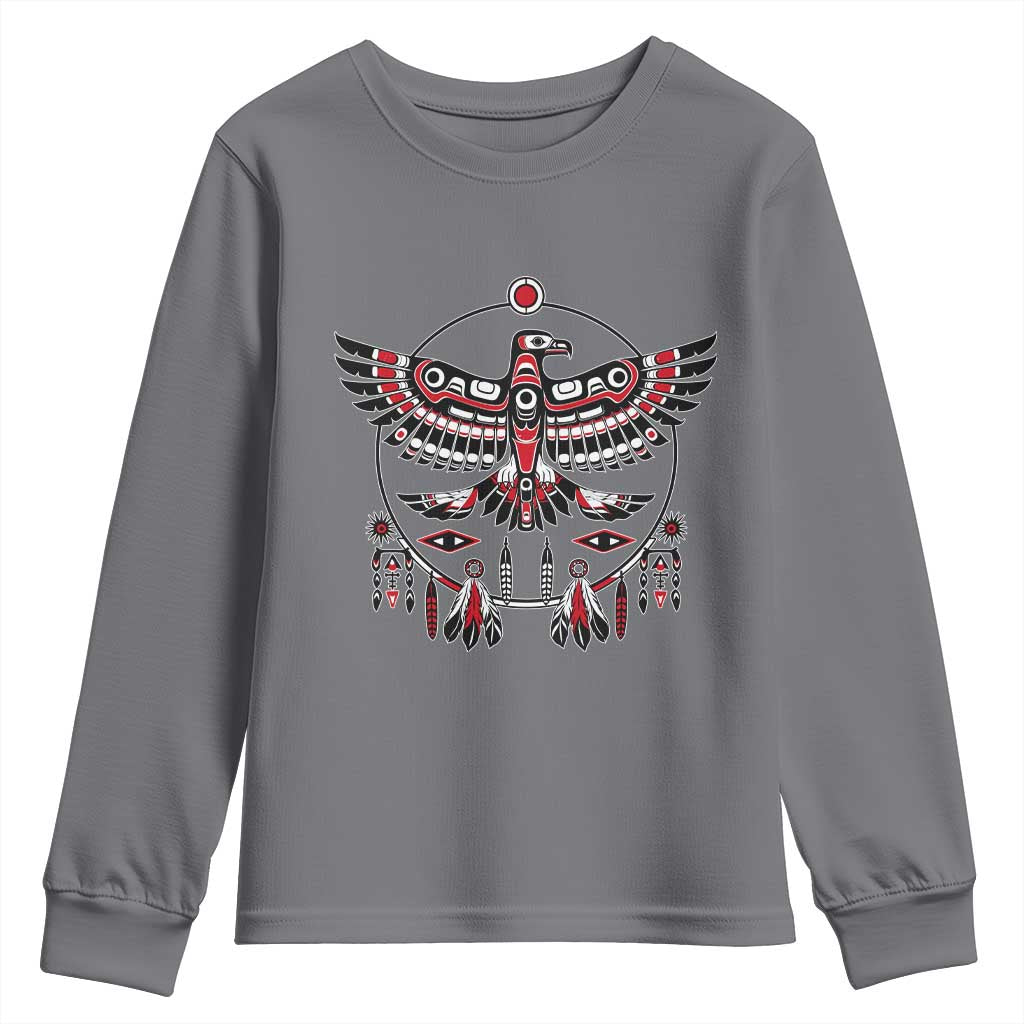 Thunderbird Native American Northwest Coast Art Youth Sweatshirt TS11 Charcoal Print Your Wear