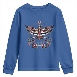 Thunderbird Native American Northwest Coast Art Youth Sweatshirt TS11 Royal Blue Print Your Wear