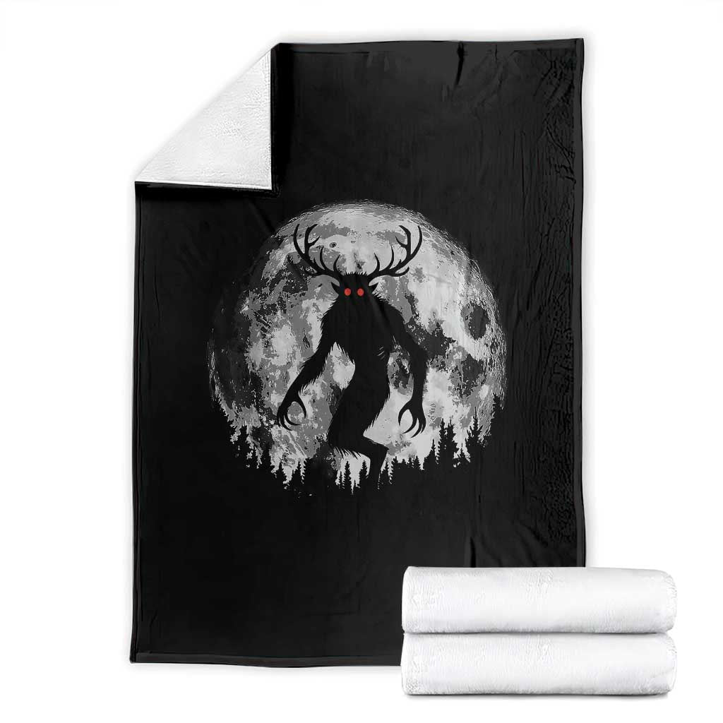Wendigo Monster Throw Blanket Skinwalker Night Stroll Cryptid Full Moon TS11 Black Print Your Wear