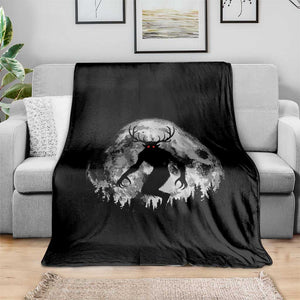 Wendigo Monster Throw Blanket Skinwalker Night Stroll Cryptid Full Moon TS11 Print Your Wear