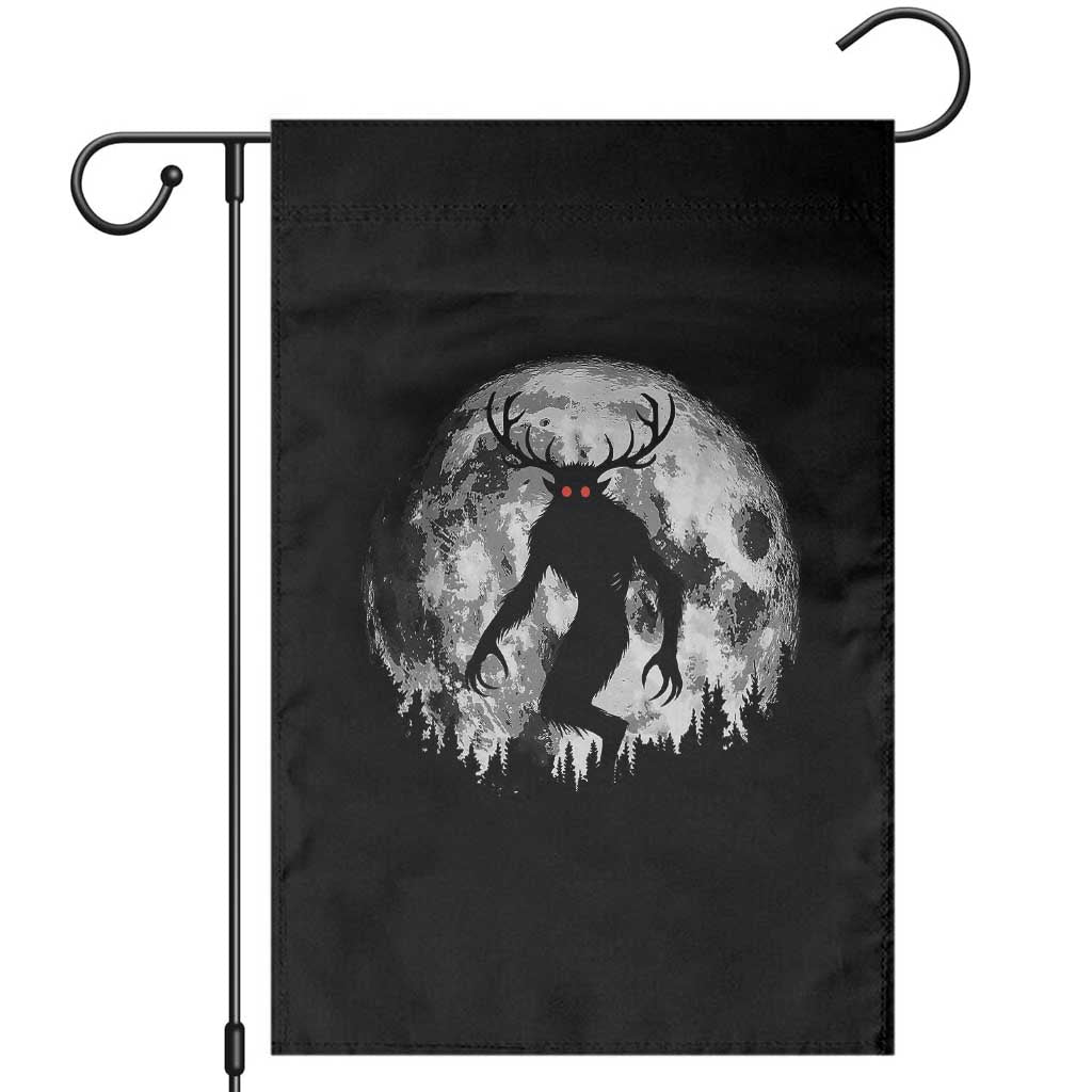 Wendigo Monster Garden Flag Skinwalker Night Stroll Cryptid Full Moon TS11 Black Print Your Wear