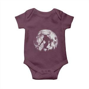 Wendigo Monster Baby Onesie Skinwalker Night Stroll Cryptid Full Moon TS11 Maroon Print Your Wear