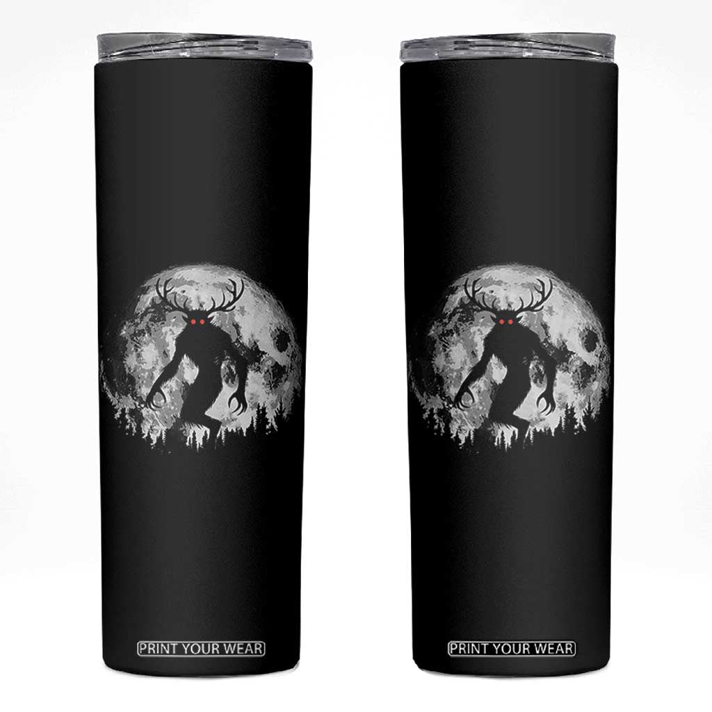 Wendigo Monster Skinny Tumbler Skinwalker Night Stroll Cryptid Full Moon TS11 Black Print Your Wear