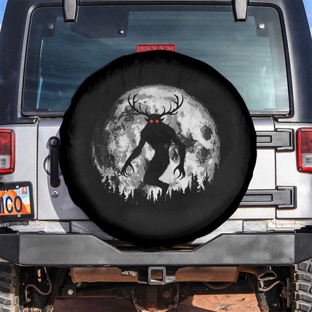 Wendigo Monster Spare Tire Cover Skinwalker Night Stroll Cryptid Full Moon TS11 No hole Black Print Your Wear