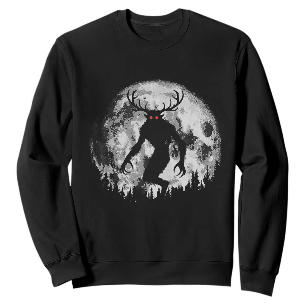 Wendigo Monster Sweatshirt Skinwalker Night Stroll Cryptid Full Moon TS11 Black Print Your Wear