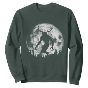 Wendigo Monster Sweatshirt Skinwalker Night Stroll Cryptid Full Moon TS11 Dark Forest Green Print Your Wear