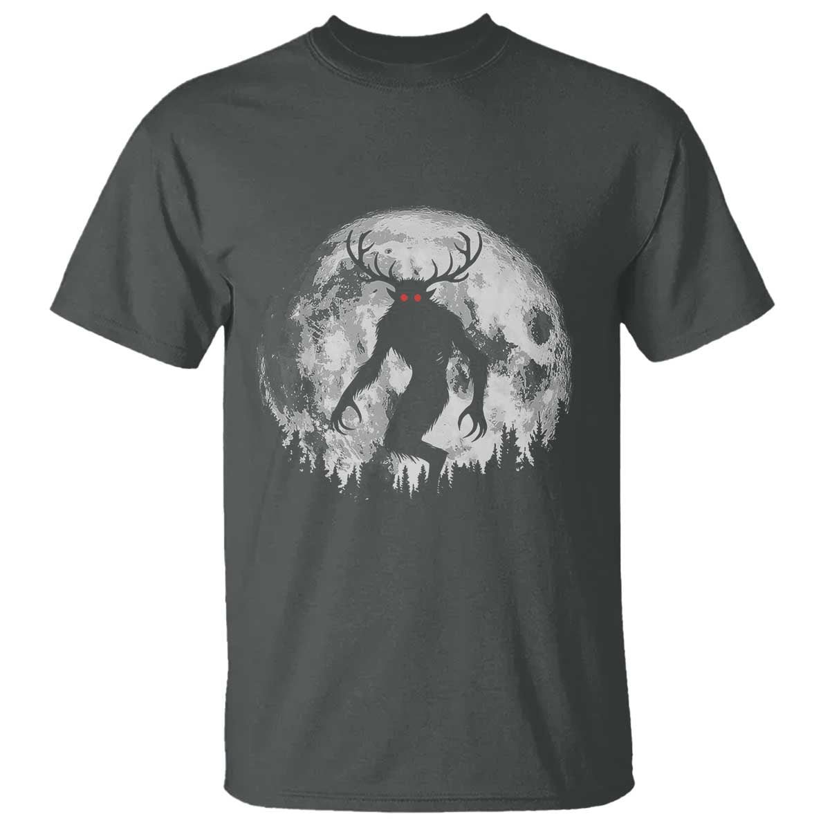 Wendigo Monster T Shirt Skinwalker Night Stroll Cryptid Full Moon TS11 Dark Heather Print Your Wear