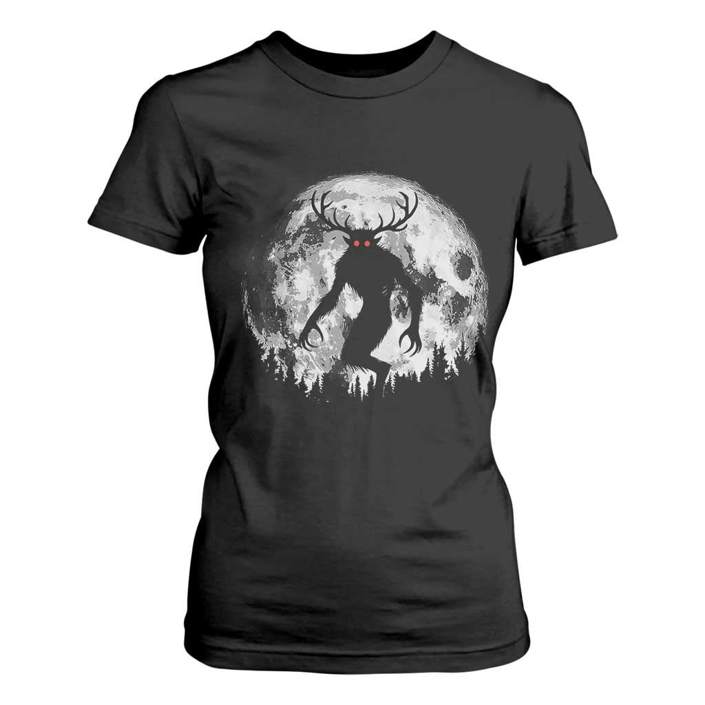 Wendigo Monster T Shirt For Women Skinwalker Night Stroll Cryptid Full Moon TS11 Black Print Your Wear