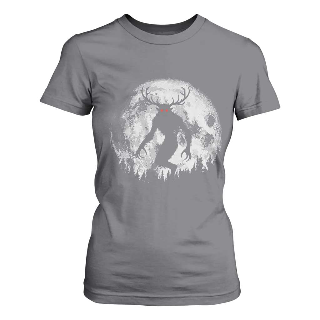 Wendigo Monster T Shirt For Women Skinwalker Night Stroll Cryptid Full Moon TS11 Charcoal Print Your Wear