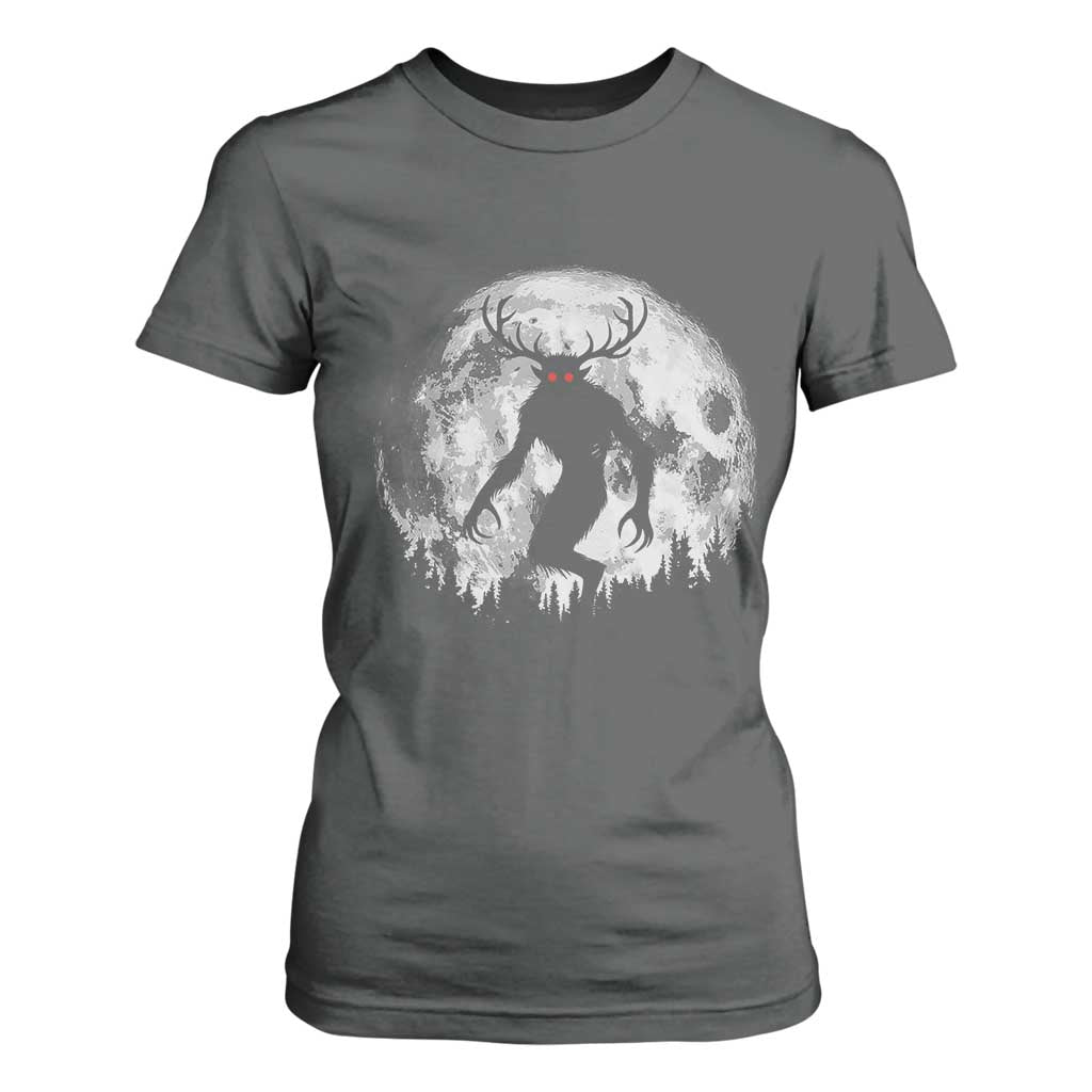 Wendigo Monster T Shirt For Women Skinwalker Night Stroll Cryptid Full Moon TS11 Dark Heather Print Your Wear